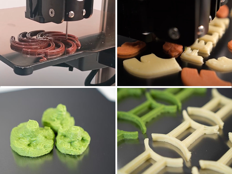 Structures printed with the Felix Food printer